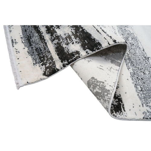 Modern Area Rug – Black Machine Made Polypropylene Carpet with Soft Texture