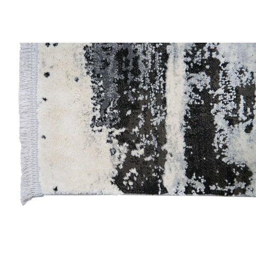 Modern Area Rug – Black Machine Made Polypropylene Carpet with Soft Texture