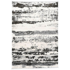 Modern Area Rug – Black Machine Made Polypropylene Carpet with Soft Texture