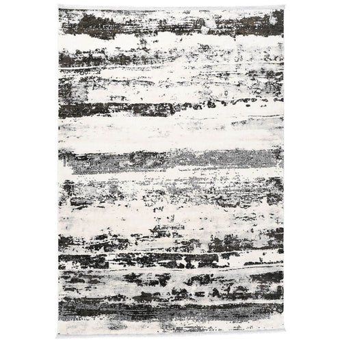 Modern Area Rug – Black Machine Made Polypropylene Carpet with Soft Texture