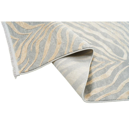 Modern Grey Area Rug - Machine Made Polypropylene Carpet With Soft Texture & 10 mm Pile Height