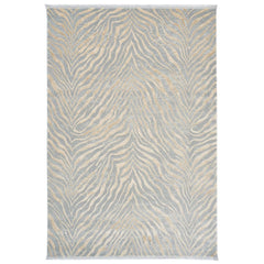 Modern Grey Area Rug - Machine Made Polypropylene Carpet With Soft Texture & 10 mm Pile Height