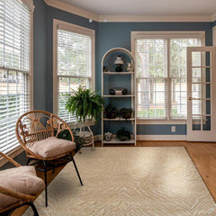 Modern Area Rug – Gold Machine Made Rug with Soft Texture & 10mm Pile Height