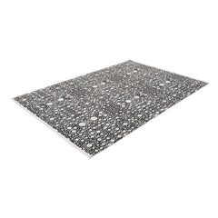 Black Geometric Area Rug – Machine Made Polypropylene Carpet With Soft Texture