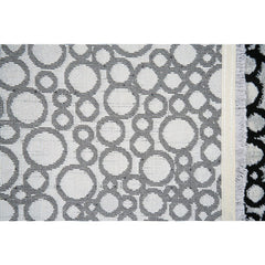 Black Geometric Area Rug – Machine Made Polypropylene Carpet With Soft Texture