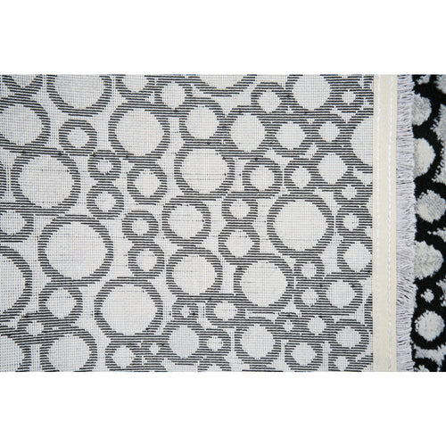 Black Geometric Area Rug – Machine Made Polypropylene Carpet With Soft Texture