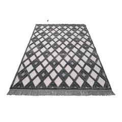 Dark Grey Area Rug – Machine Made Geometric Carpet With Soft Texture & Non Slip