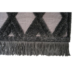 Dark Grey Area Rug – Machine Made Geometric Carpet With Soft Texture & Non Slip