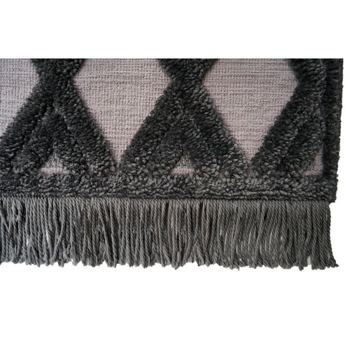 Dark Grey Area Rug – Machine Made Geometric Carpet With Soft Texture & Non Slip