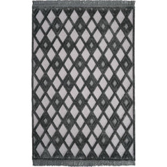 Dark Grey Area Rug – Machine Made Geometric Carpet With Soft Texture & Non Slip