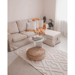 Cream Geometric Area Rug – Machine Made Rug With 20 mm Pile Height by Dolce Vita