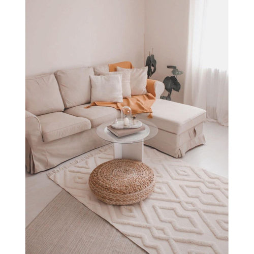 Cream Geometric Area Rug – Machine Made Rug With 20 mm Pile Height by Dolce Vita