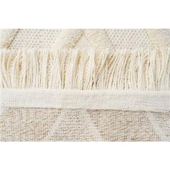 Cream Geometric Area Rug – Machine Made Rug With 20 mm Pile Height by Dolce Vita