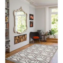 Geometric Area Rug – Machine Made Mink Carpet with 20 mm Pile Height & Anti Slip