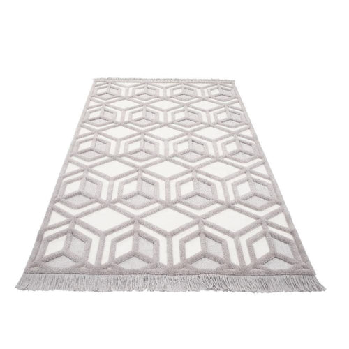 Geometric Area Rug – Machine Made Mink Carpet with 20 mm Pile Height & Anti Slip