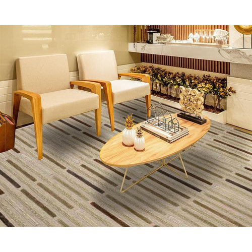 Cream Striped Area Rug – Handmade Chenille Cotton Rug | Antislip Floor Covering