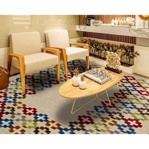 Handmade Wool Rug - White Floral New Zealand Wool Viscose Area Carpet by Dolce Vita