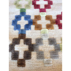 Handmade Wool Rug - White Floral New Zealand Wool Viscose Area Carpet by Dolce Vita