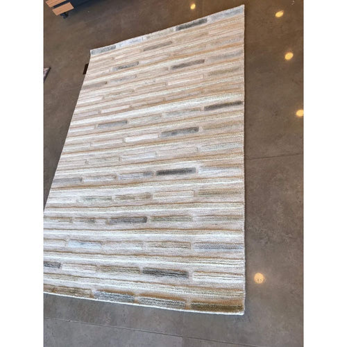 Handmade Wool Rug – Grey Striped New Zealand Wool Flatweave Area Rug by Dolce Vita