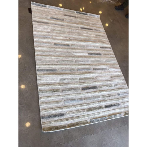 Handmade Wool Rug – Grey Striped New Zealand Wool Flatweave Area Rug by Dolce Vita