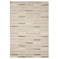 Handmade Wool Rug – Grey Striped New Zealand Wool Flatweave Area Rug by Dolce Vita