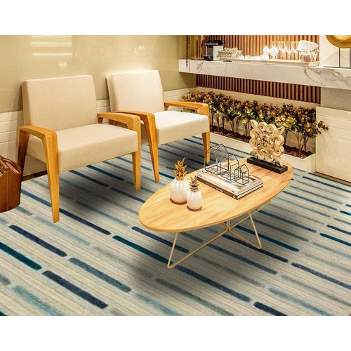 Handmade Wool Rug - White Striped New Zealand Wool Carpet | Durable Flatweave