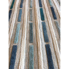 Handmade Wool Rug - White Striped New Zealand Wool Carpet | Durable Flatweave