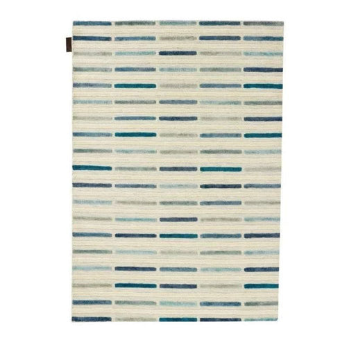 Handmade Wool Rug - White Striped New Zealand Wool Carpet | Durable Flatweave