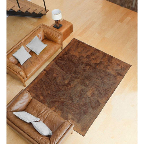 Modern Area Rug | Copper Color Kilim Flatweave Machine Made Rug with Chenille Yarn