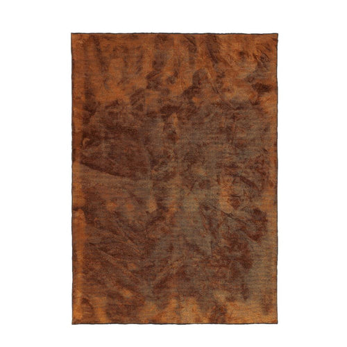 Modern Area Rug | Copper Color Kilim Flatweave Machine Made Rug with Chenille Yarn