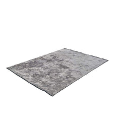 Grey Modern Area Rug - Machine Made Chenille Yarn Cotton Viscose Carpet