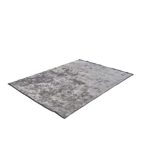 Grey Modern Area Rug - Machine Made Chenille Yarn Cotton Viscose Carpet