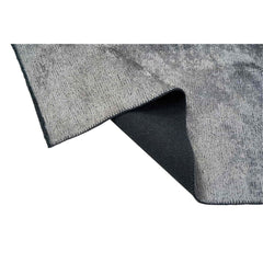 Grey Modern Area Rug - Machine Made Chenille Yarn Cotton Viscose Carpet