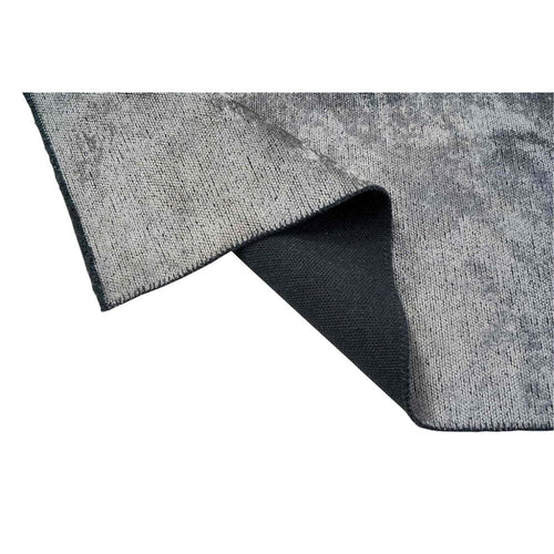 Grey Modern Area Rug - Machine Made Chenille Yarn Cotton Viscose Carpet