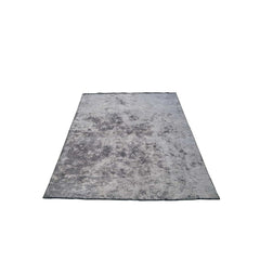 Grey Modern Area Rug - Machine Made Chenille Yarn Cotton Viscose Carpet