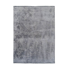 Grey Modern Area Rug - Machine Made Chenille Yarn Cotton Viscose Carpet
