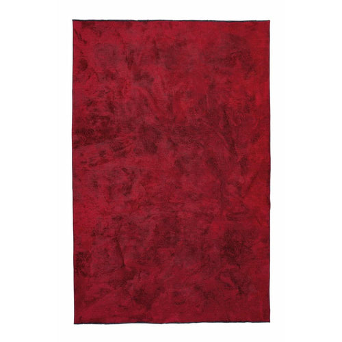 Modern Area Rug - Red Kilim Chenille Yarn Cotton Viscose Machine Made Carpet