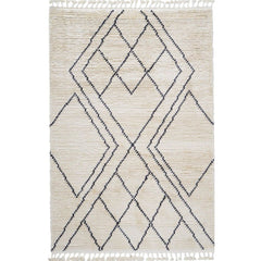 Beige Geometric Area Rug - Machine Made Scandinavian Flatweave Carpet by Dolce Vita
