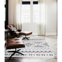 Machine Made Area Rug - Beige Classic Scandinavian Style Durable Floor Carpet