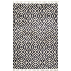 Beige Geometric Area Rug – Machine Made Rug | Scandinavian Style Carpet for Living Room