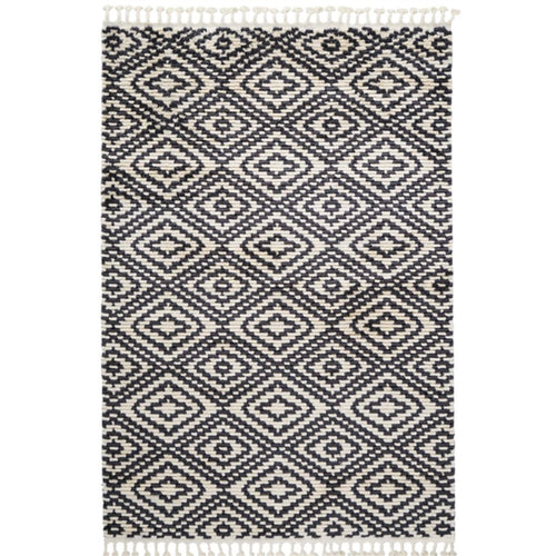 Beige Geometric Area Rug – Machine Made Rug | Scandinavian Style Carpet for Living Room