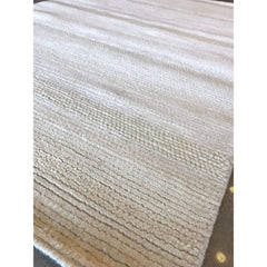 Cream Striped Area Rug – Hand Woven Chenille Cotton Digital Print Carpet