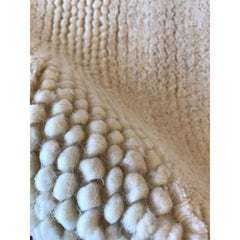 Cream Striped Area Rug – Hand Woven Chenille Cotton Digital Print Carpet