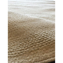 Cream Striped Area Rug – Hand Woven Chenille Cotton Digital Print Carpet