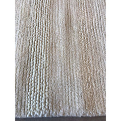 Cream Striped Area Rug – Hand Woven Chenille Cotton Digital Print Carpet