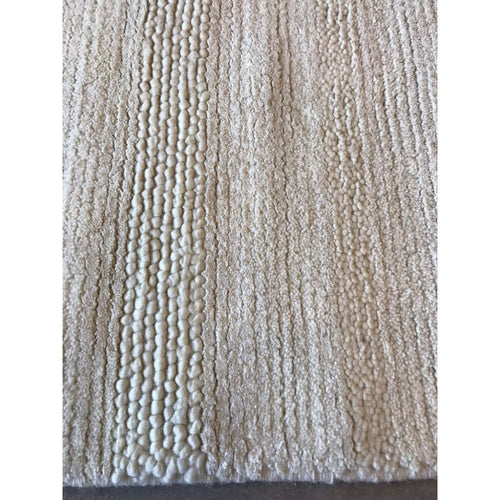 Cream Striped Area Rug – Hand Woven Chenille Cotton Digital Print Carpet