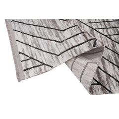 Grey Geometric Area Rug – Durable Machine Made Rug | Dolce Vita Flatweave Carpet