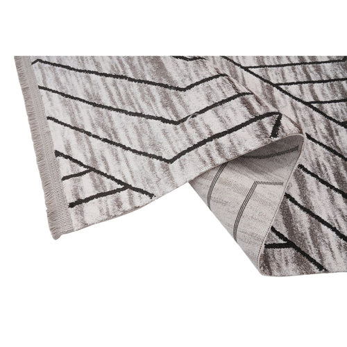 Grey Geometric Area Rug – Durable Machine Made Rug | Dolce Vita Flatweave Carpet