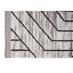 Grey Geometric Area Rug – Durable Machine Made Rug | Dolce Vita Flatweave Carpet