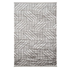 Grey Geometric Area Rug – Durable Machine Made Rug | Dolce Vita Flatweave Carpet